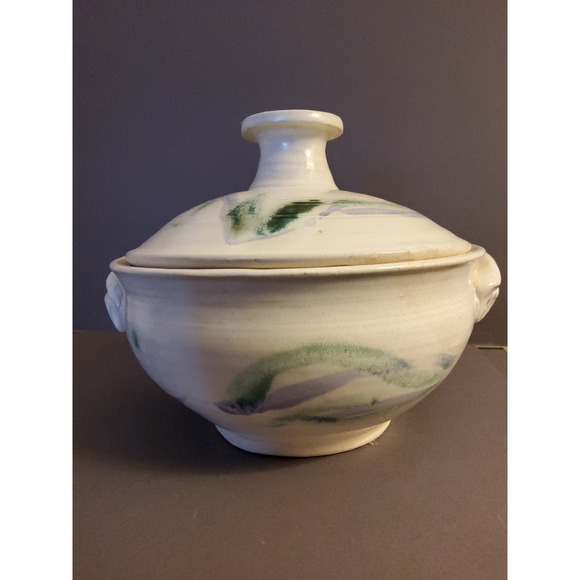Art Pottery Covered Bowl - Picture 1 of 6